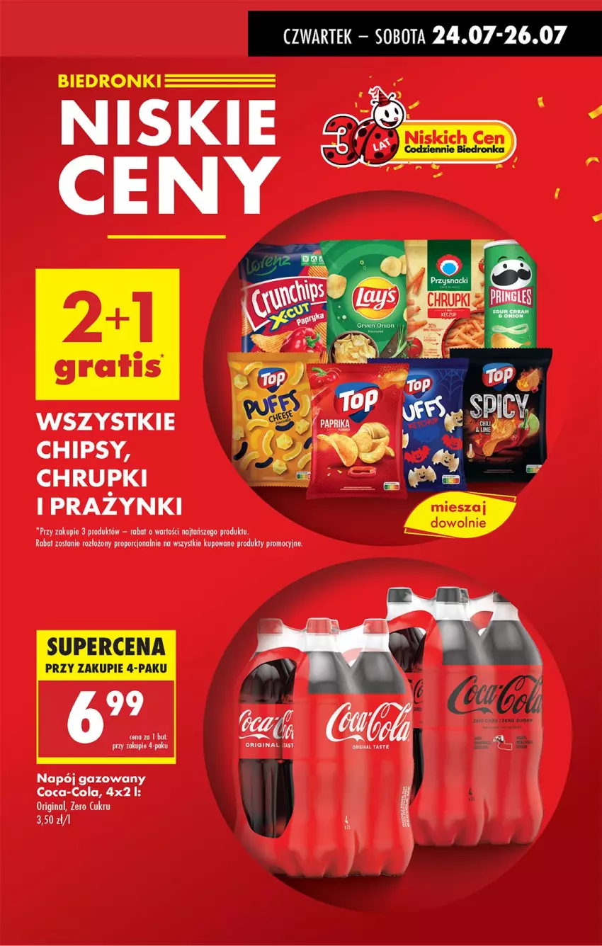 Gazetka promocyjna Biedronka - Od Czwartku - ważna 24.07 do 30.07.2025 - strona 11 - produkty: Chrupki, Coca-Cola, Gin, Napój, Napój gazowany, Por