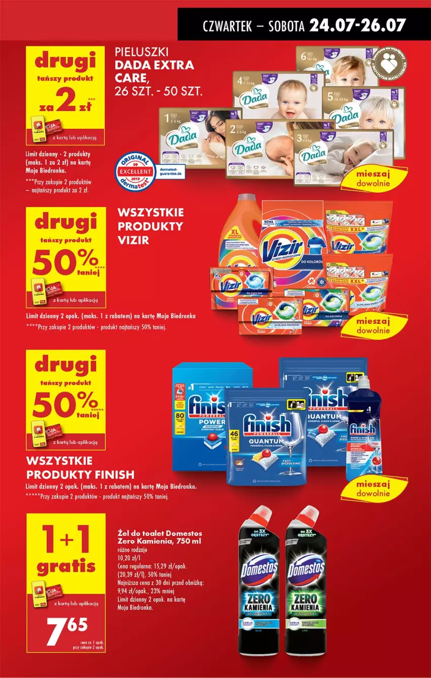 Gazetka promocyjna Biedronka - Od Czwartku - ważna 24.07 do 30.07.2025 - strona 15 - produkty: Dada, Domestos, Finish, LG, Vizir