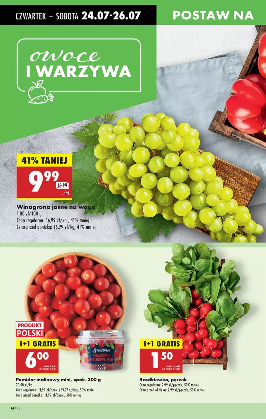 Gazetka promocyjna Biedronka - Od Czwartku - ważna 24.07 do 30.07.2025 - strona 18 - produkty: Fa, Gra, Leon, Pomidor malinowy, Rzodkiewka, Wino