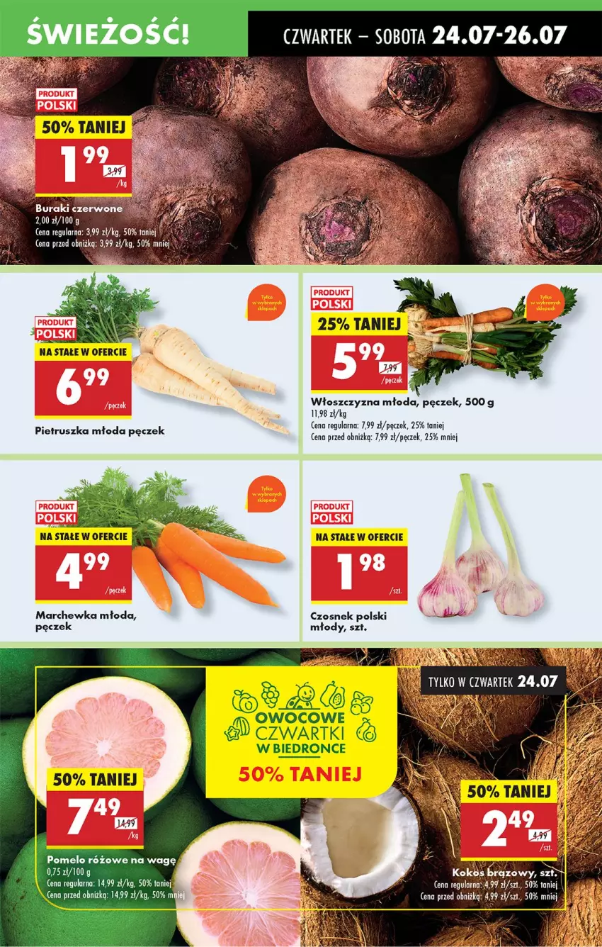 Gazetka promocyjna Biedronka - Od Czwartku - ważna 24.07 do 30.07.2025 - strona 21 - produkty: Czosnek, Marchewka, Moda, Pietruszka, Pomelo