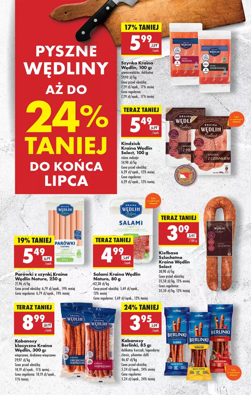 Gazetka promocyjna Biedronka - Od Czwartku - ważna 24.07 do 30.07.2025 - strona 37 - produkty: Berlinki, Fa, Kabanos, Kiełbasa, Kindziuk, Kurczak, Parówki, Parówki z szynki, Salami, Szynka, Tera