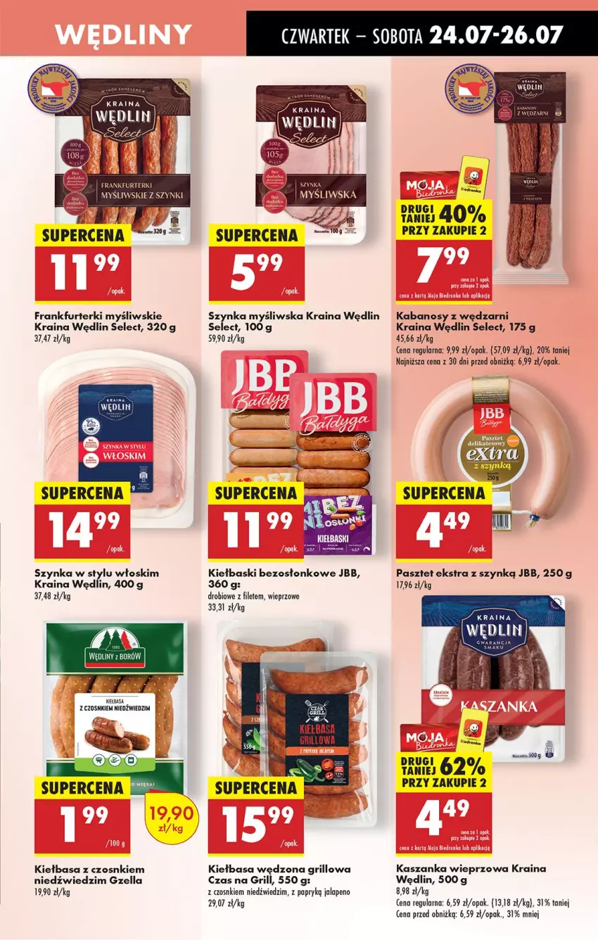 Gazetka promocyjna Biedronka - Od Czwartku - ważna 24.07 do 30.07.2025 - strona 39 - produkty: Frankfurterki, Grill, Kabanos, Kasza, Kaszanka, Kiełbasa, Pasztet, Szynka