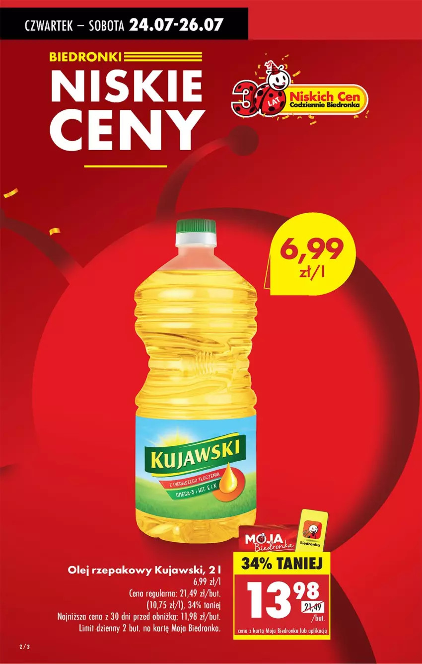 Gazetka promocyjna Biedronka - Od Czwartku - ważna 24.07 do 30.07.2025 - strona 4 - produkty: Kujawski, Olej, Olej rzepakowy