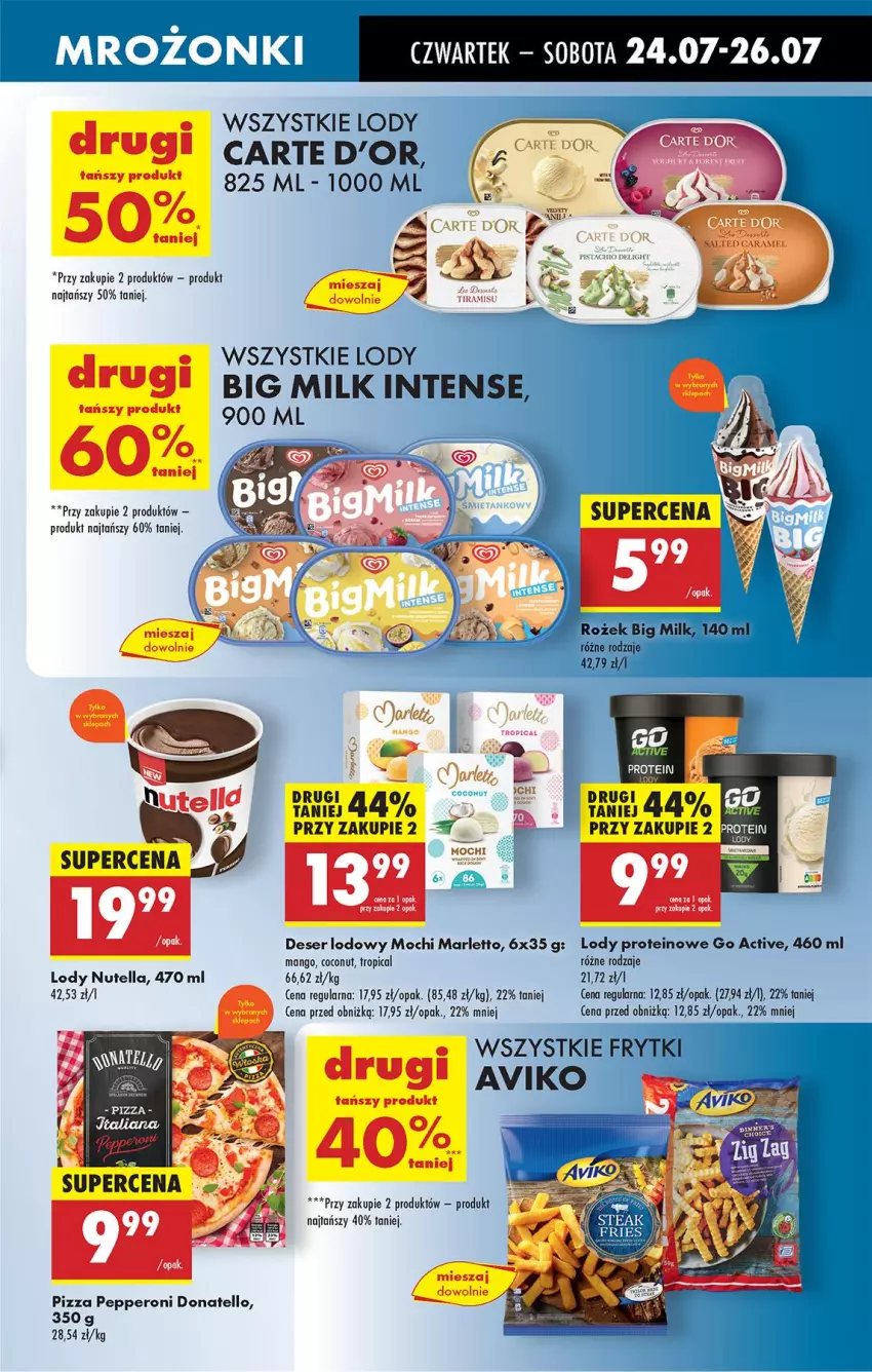 Gazetka promocyjna Biedronka - Od Czwartku - ważna 24.07 do 30.07.2025 - strona 43 - produkty: Big Milk, Carte d'Or, Deser, Fa, Frytki, Lody, Mango, Nutella, Pizza, Ser, Tropical