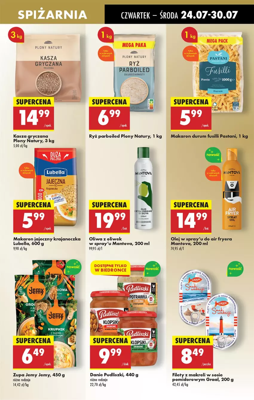 Gazetka promocyjna Biedronka - Od Czwartku - ważna 24.07 do 30.07.2025 - strona 51 - produkty: Bell, Bella, Gin, Gra, Graal, Gry, Kasza, Kasza gryczana, Klopsiki, Krupnik, Lubella, Makaron, Olej, Oliwa, Oliwa z oliwek, Pudliszki, Ryż, Sos, Zupa