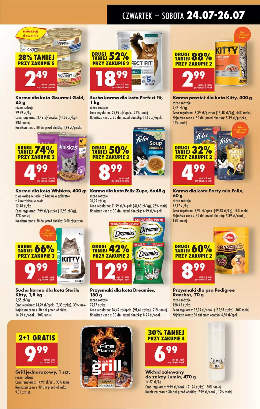 Gazetka promocyjna Biedronka - Od Czwartku - ważna 24.07 do 30.07.2025 - strona 67 - produkty: Felix, Gala, Gourmet Gold, Gra, Grill, Kurczak, Pasztet, Pedigree, Przysmaki, Sos, Sucha karma, Whiskas, Znicz, Zupa