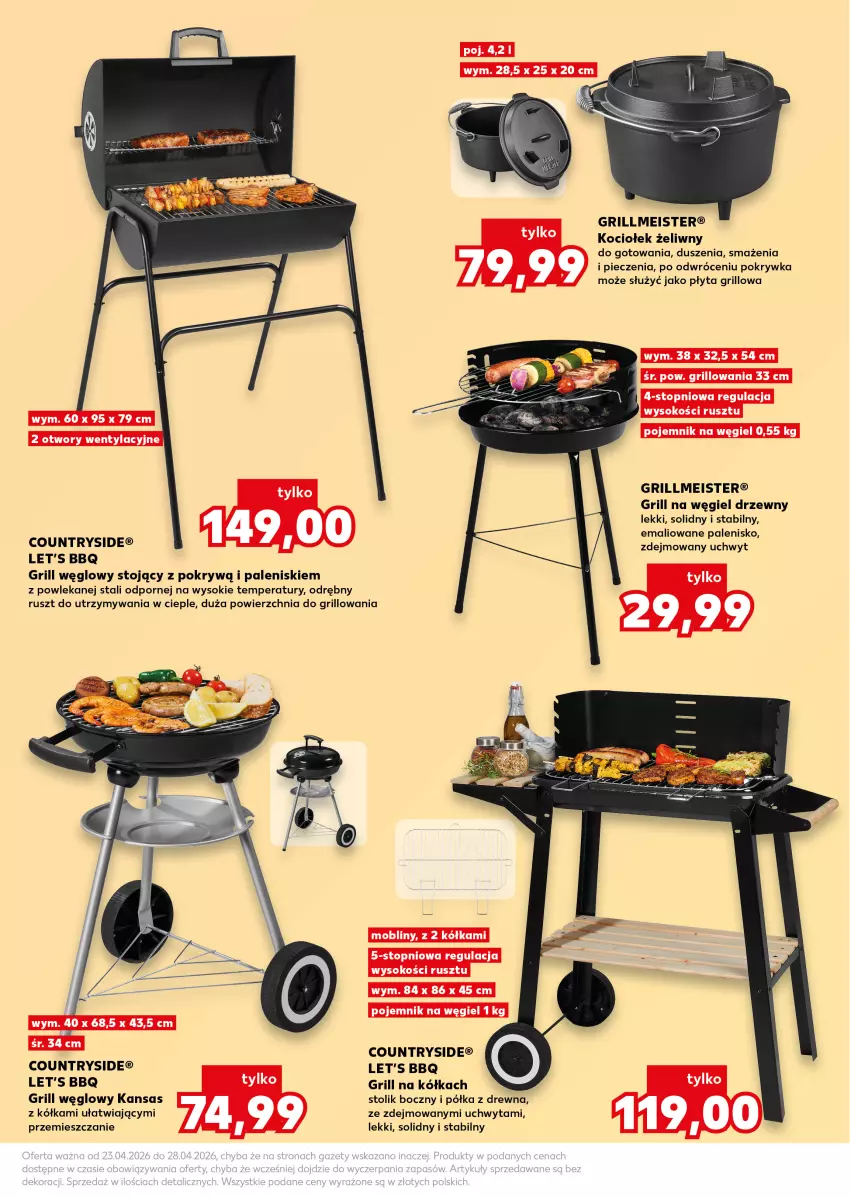 Gazetka promocyjna Kaufland - Kaufland - ważna 23.04 do 28.04.2026 - strona 21 - produkty: Grill, Koc, Palenisko, Piec, Płyta, Półka, Por, Sok, Stolik, Węgiel drzewny