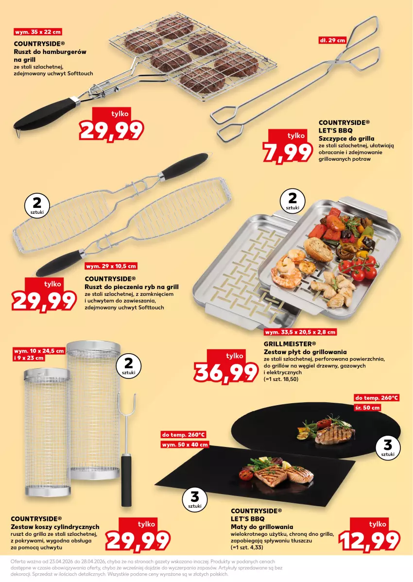 Gazetka promocyjna Kaufland - Kaufland - ważna 23.04 do 28.04.2026 - strona 23 - produkty: Burger, Grill, Hamburger, Kosz, Piec, Pokrywa, Szczypce, Węgiel drzewny