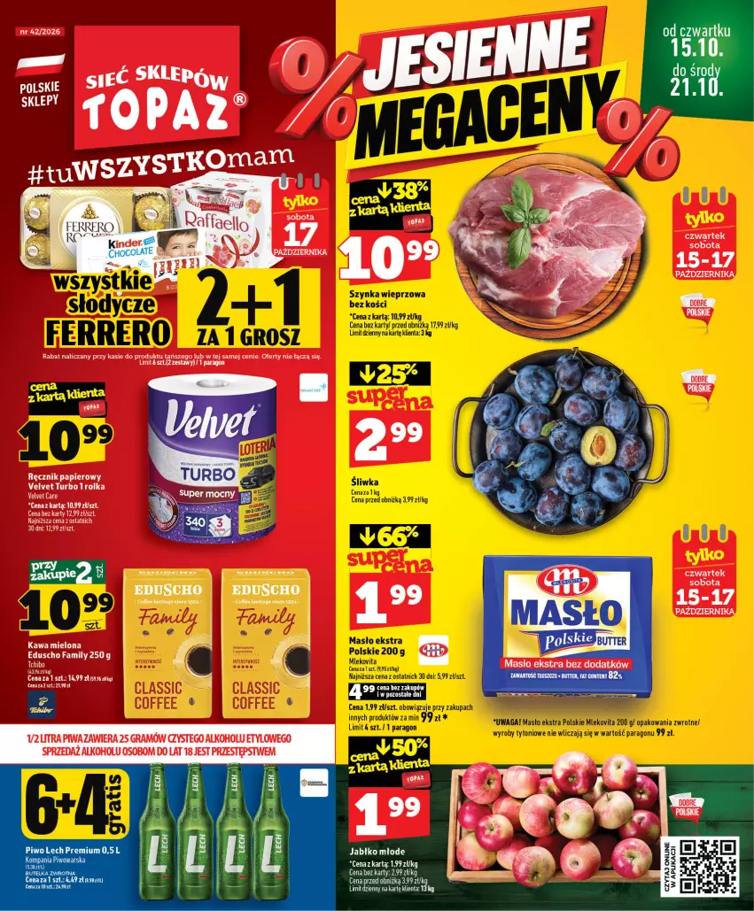 Gazetka promocyjna Topaz - Gazetka - ważna 15.10 do 21.10.2026 - strona 1 - produkty: Fa, Gra, Kawa, Kawa mielona, Papier, Piwa, Rama, Ręcznik, Tchibo