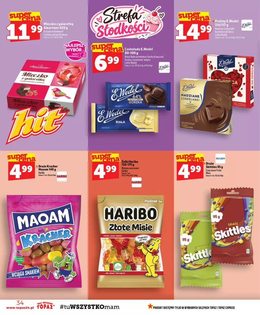 Gazetka promocyjna Topaz - Gazetka - ważna 15.10 do 21.10.2026 - strona 34 - produkty: Czekolada, Haribo, Mars, Top, Wódka