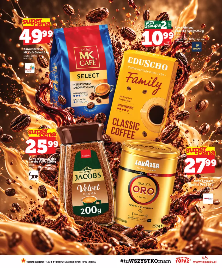 Gazetka promocyjna Topaz - Gazetka - ważna 15.10 do 21.10.2026 - strona 45 - produkty: Kawa, Kawa ziarnista, Orka, Top
