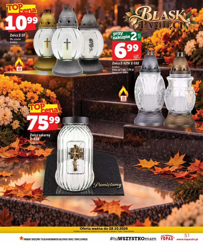 Gazetka promocyjna Topaz - Gazetka - ważna 15.10 do 21.10.2026 - strona 51 - produkty: Top, Znicz