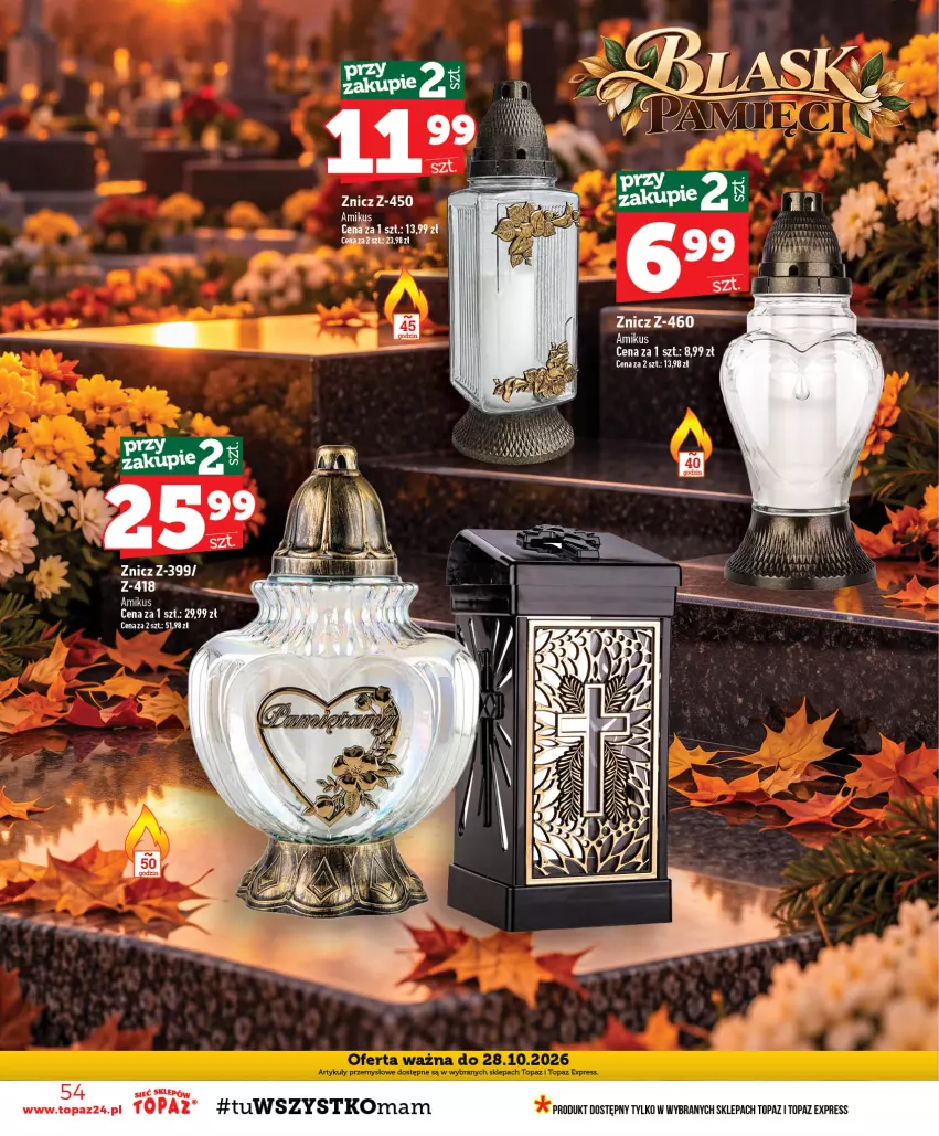 Gazetka promocyjna Topaz - Gazetka - ważna 15.10 do 21.10.2026 - strona 54 - produkty: Mus, Top, Znicz