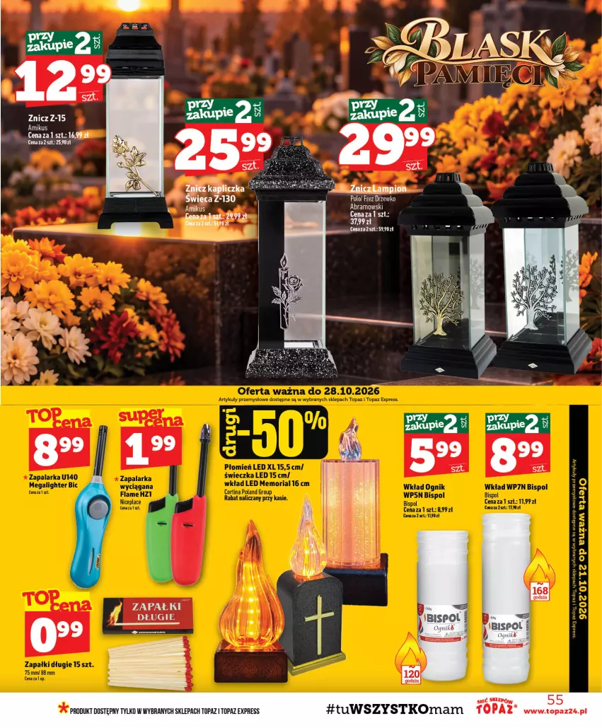 Gazetka promocyjna Topaz - Gazetka - ważna 15.10 do 21.10.2026 - strona 55 - produkty: Top, Znicz
