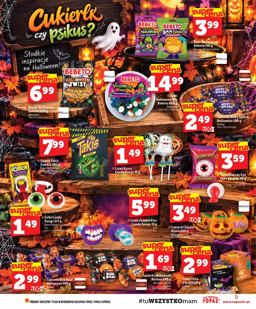 Gazetka promocyjna Topaz - Gazetka - ważna 15.10 do 21.10.2026 - strona 9 - produkty: Candy, Chipsy, Cukier, Cukierki, Rasco, Top