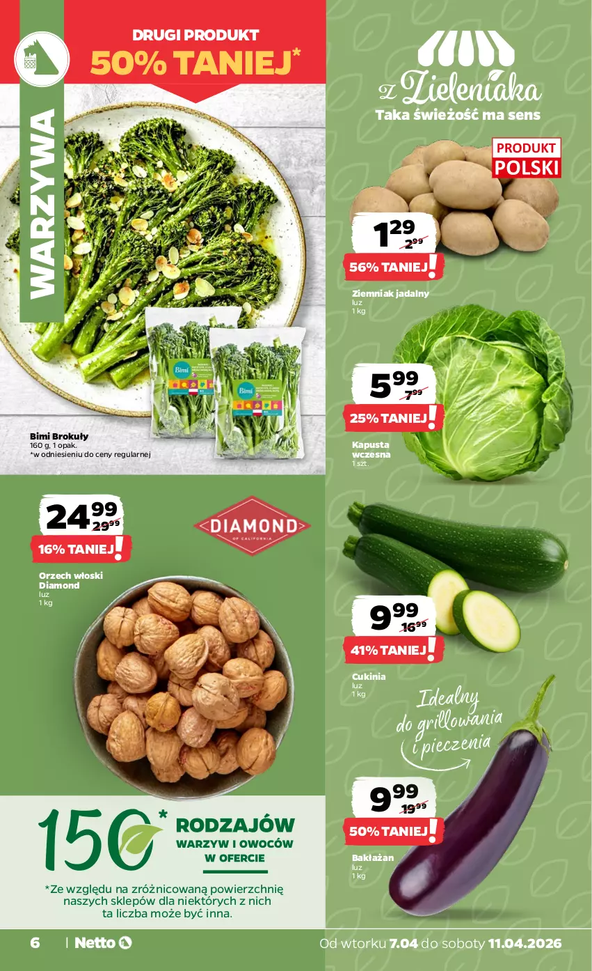 Gazetka promocyjna Netto - Od Wtorku - ważna 07.04 do 11.04.2026 - strona 6 - produkty: Brokuły, Grill, Piec, Warzywa