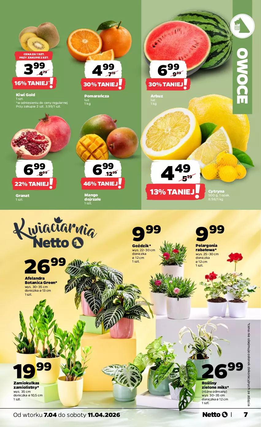 Gazetka promocyjna Netto - Od Wtorku - ważna 07.04 do 11.04.2026 - strona 7 - produkty: Arbuz, Gra, Granat, Kiwi, Mango, Owoce
