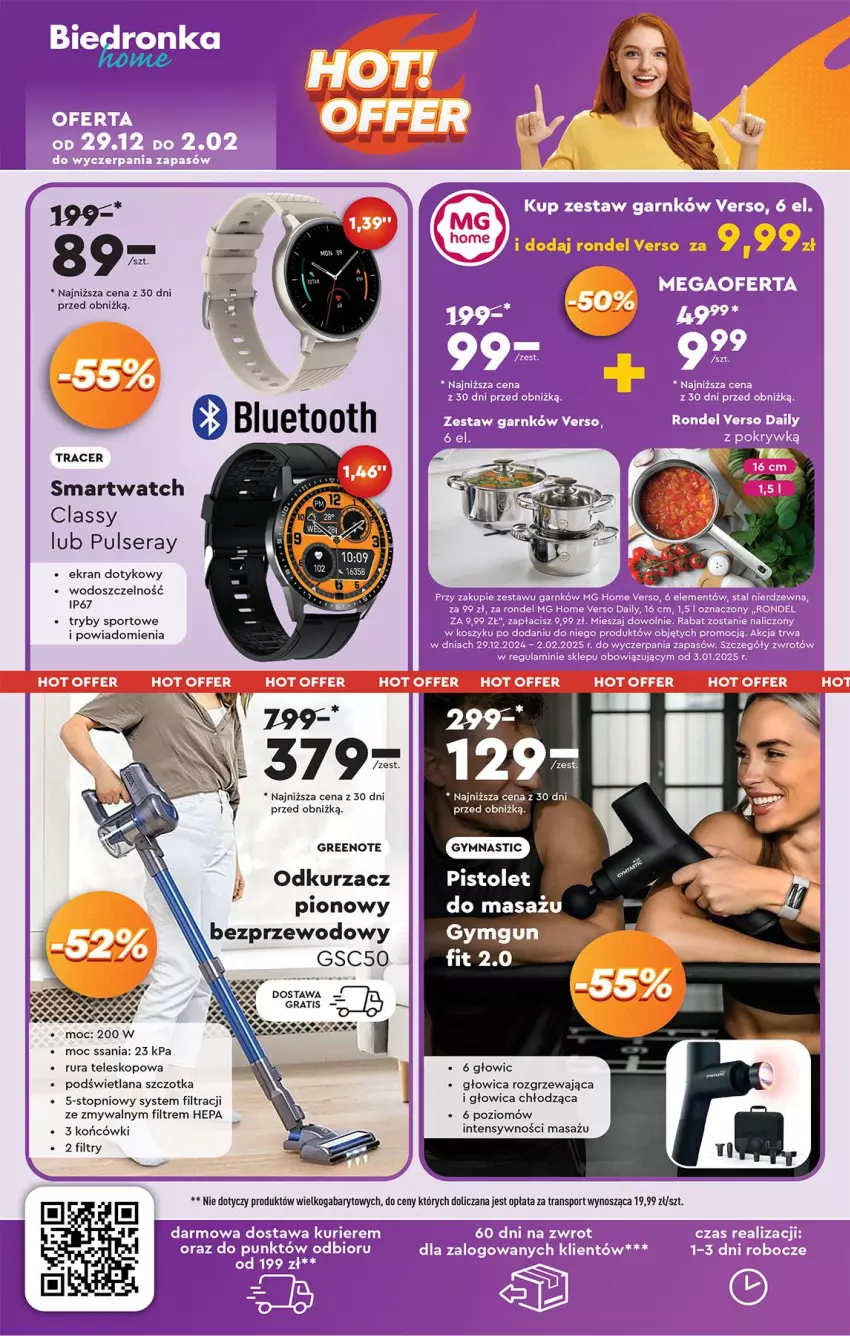 Gazetka promocyjna Biedronka - Okazje Tygodnia - ważna 11.01 do 25.01.2025 - strona 42 - produkty: Acer, Fa, Gra, LANA, Moda, Odkurzacz, Por, Rondel, Rura, Ser, Smartwatch, Sok, Sport, Szczotka, Teleskop, Top