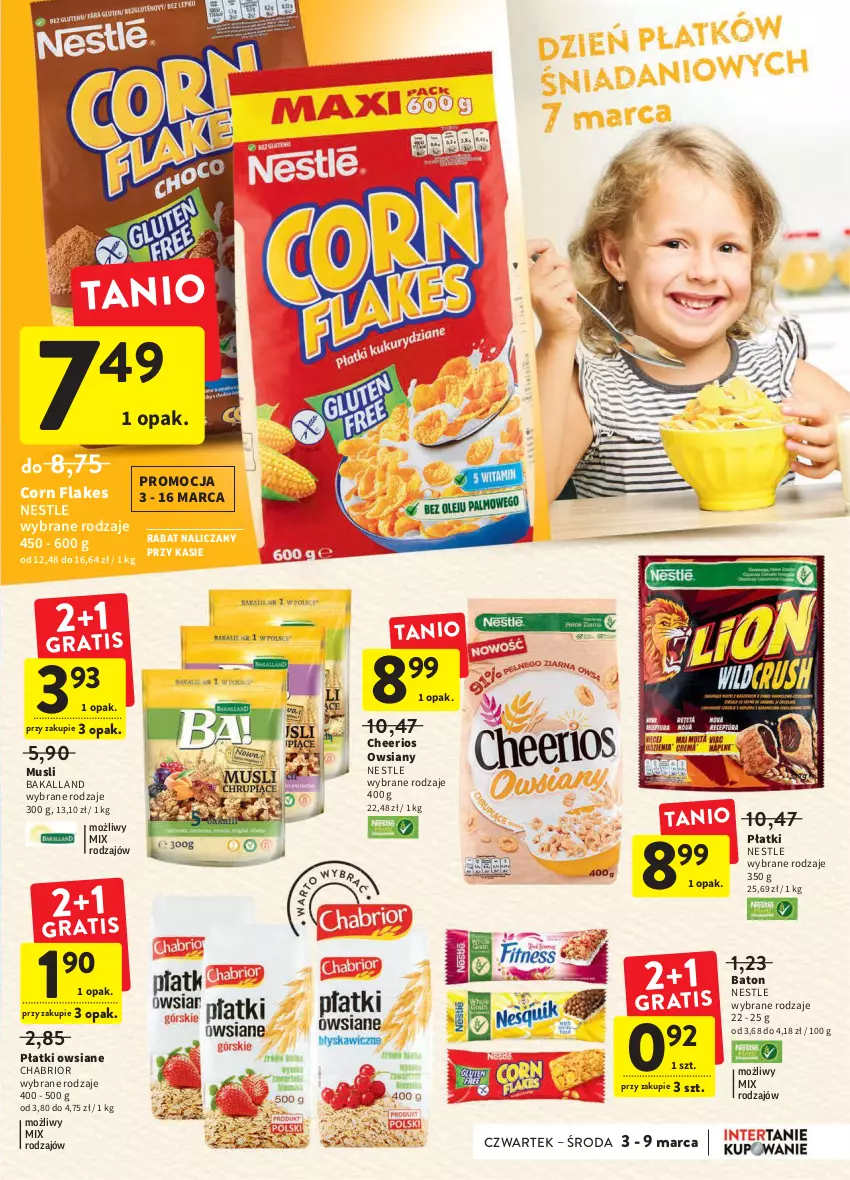 Gazetka promocyjna Intermarche - ważna 03.03 do 09.03.2022 - strona 25 - produkty: Bakalland, Baton, Chabrior, Cheerios, Corn flakes, Mus, Płatki owsiane