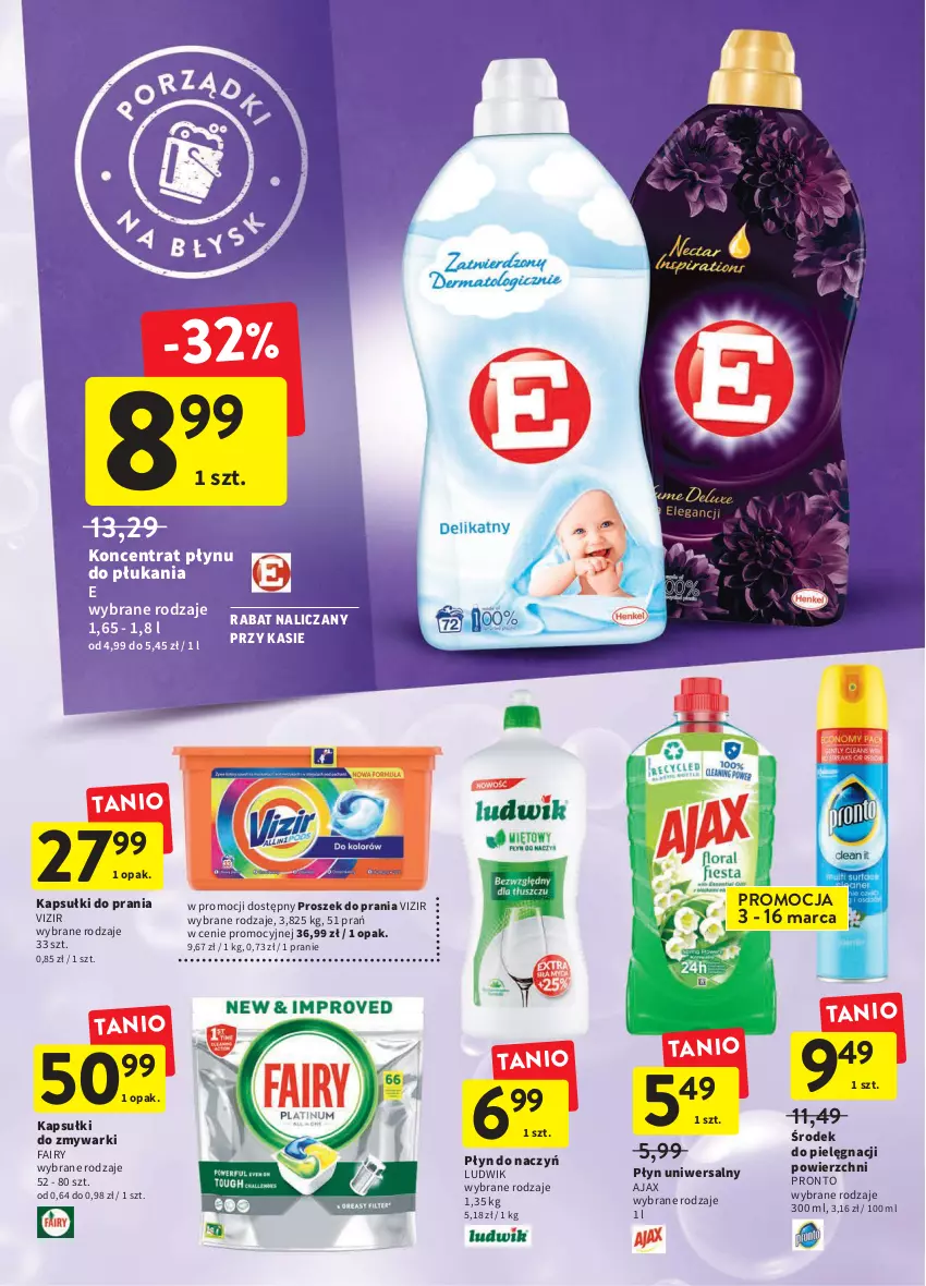 Gazetka promocyjna Intermarche - ważna 03.03 do 09.03.2022 - strona 32 - produkty: Ajax, Fa, Fairy, Kapsułki do prania, Ludwik, Pronto, Proszek do prania, Vizir, Zmywarki