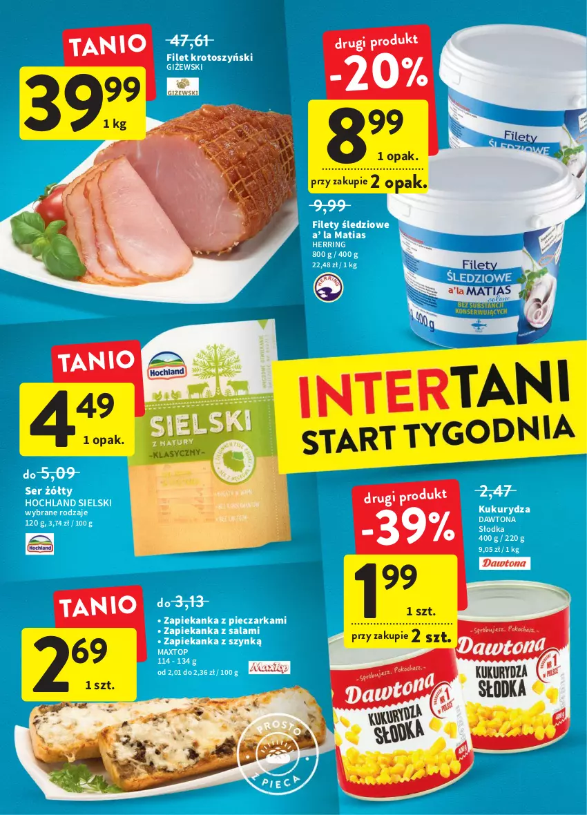 Gazetka promocyjna Intermarche - ważna 03.03 do 09.03.2022 - strona 38 - produkty: Dawtona, Hochland, Kukurydza, Piec, Pieczarka, Salami, Ser, Top, Zapiekanka