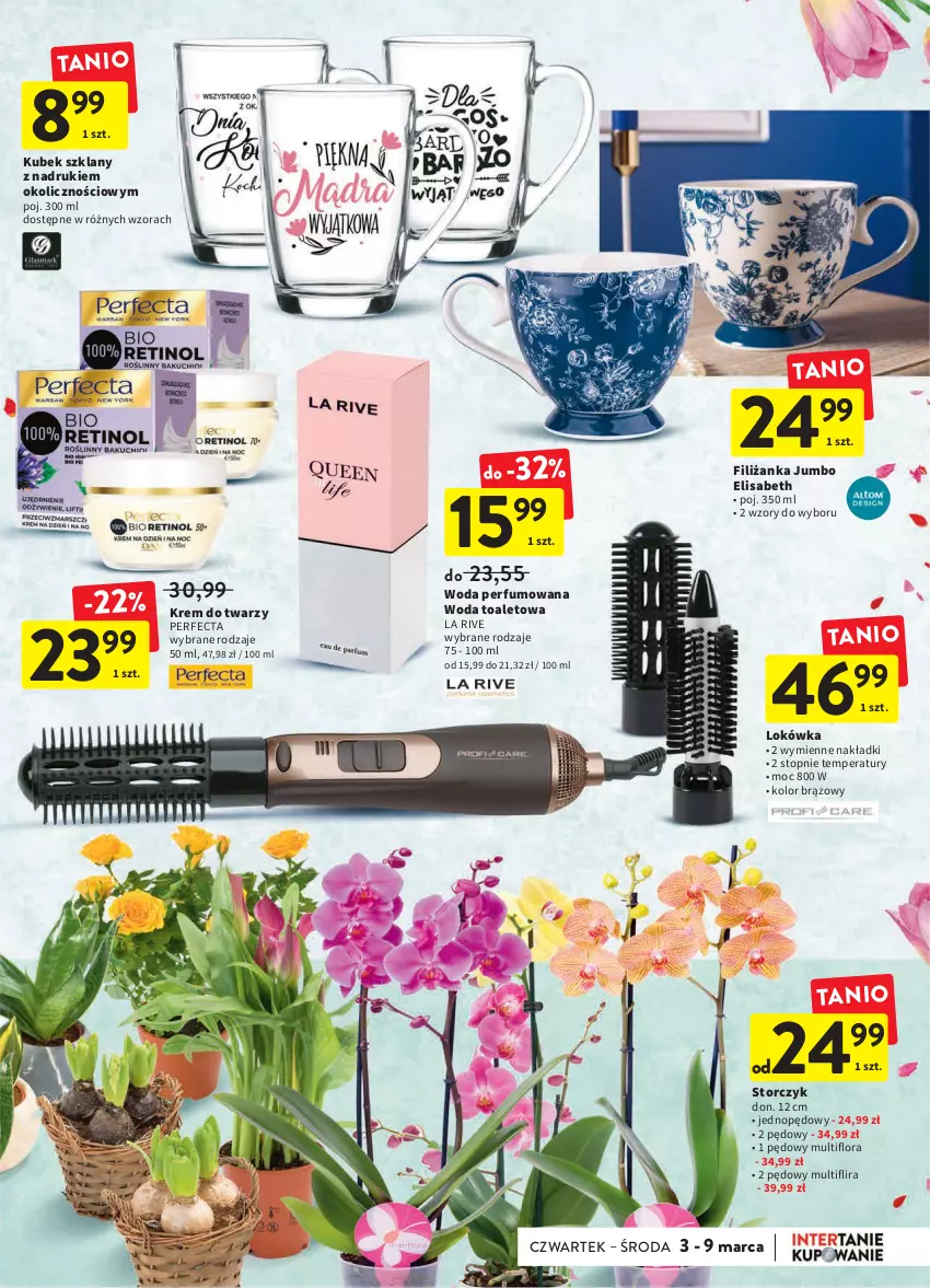 Gazetka promocyjna Intermarche - ważna 03.03 do 09.03.2022 - strona 7 - produkty: Filiżanka, Flora, Krem do twarzy, Kubek, La Rive, Lokówka, Perfecta, Perfum, Storczyk, Top, Woda, Woda perfumowana, Woda toaletowa