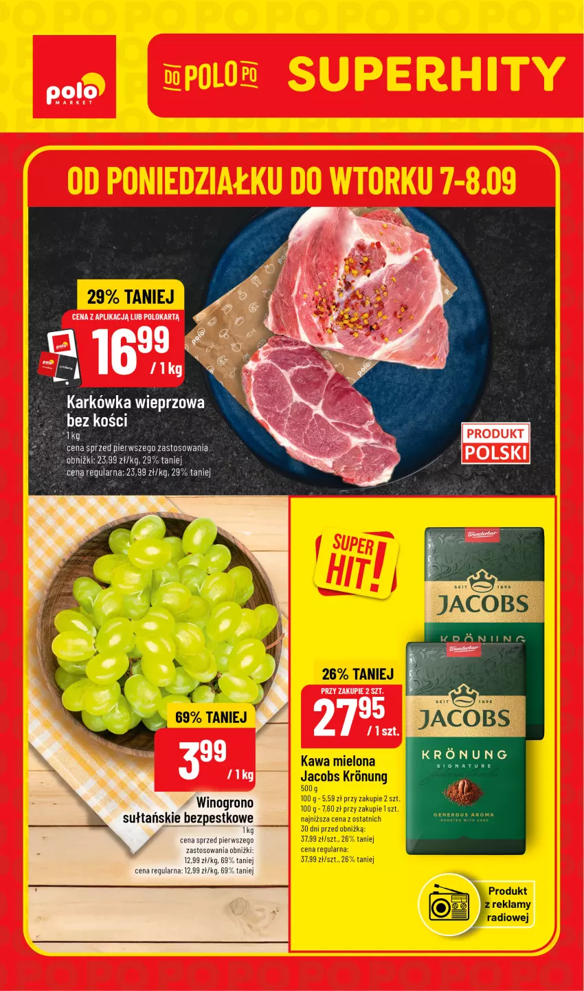 Gazetka promocyjna PoloMarket - Ulotka superhity pon-wt - ważna 07.09 do 08.09.2026 - strona 1 - produkty: Jacobs, Kawa, Kawa mielona