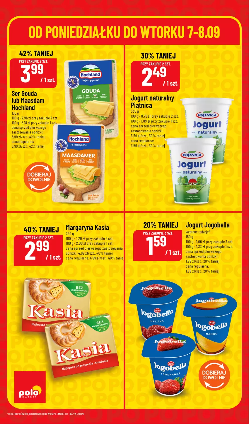 Gazetka promocyjna PoloMarket - Ulotka superhity pon-wt - ważna 07.09 do 08.09.2026 - strona 4 - produkty: Bell, Bella, Gouda, Hochland, Jogobella, Jogurt, Jogurt naturalny, Kasia, Maasdam, Margaryna, Piątnica, Ser