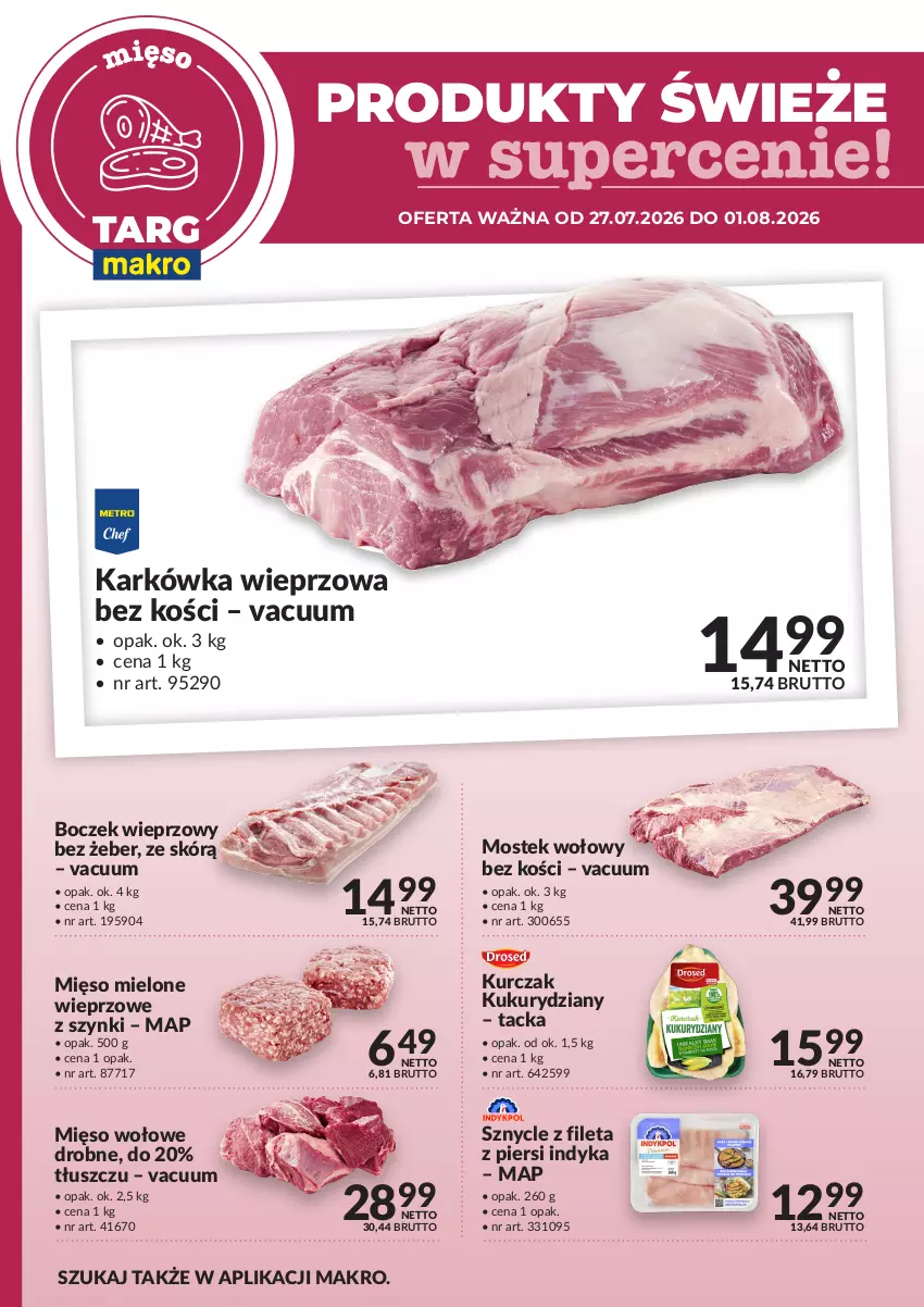Gazetka promocyjna Makro - Targ MAKRO - oferta świeża w super cenach! - ważna 27.07 do 01.08.2026 - strona 2 - produkty: Boczek, Boczek wieprzowy, Karkówka wieprzowa, Kurczak, Mięso, Mięso mielone, Mięso wołowe, Stek, Stek wołowy