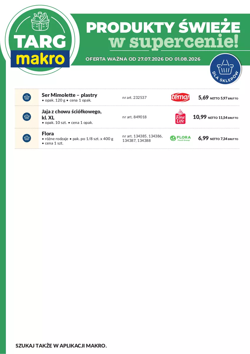 Gazetka promocyjna Makro - Targ MAKRO - oferta świeża w super cenach! - ważna 27.07 do 01.08.2026 - strona 8 - produkty: Flora, Jaja, Mimolette, Ser