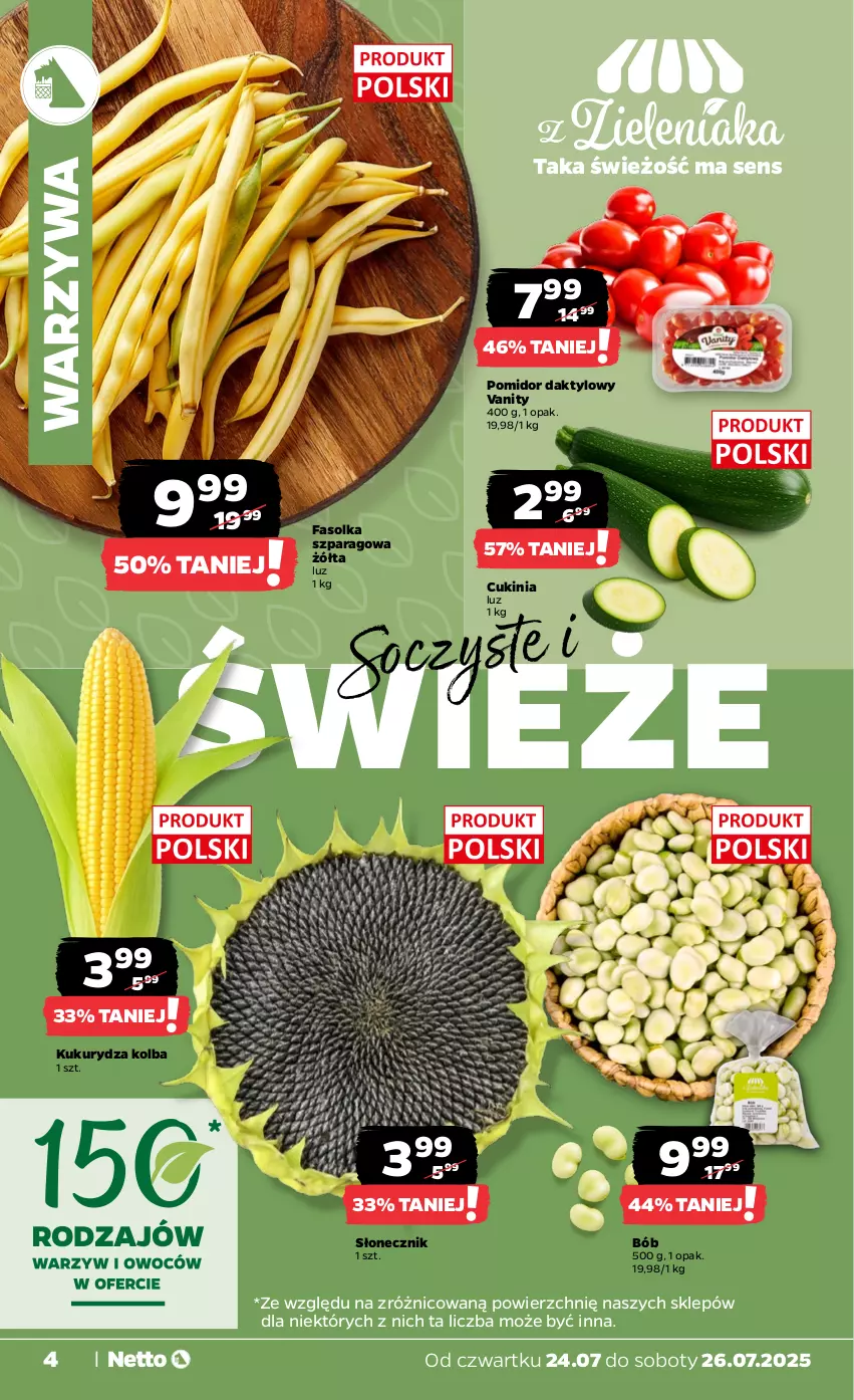 Gazetka promocyjna Netto - Od Czwartku - ważna 24.07 do 26.07.2025 - strona 4 - produkty: Fa, Kukurydza, Warzywa
