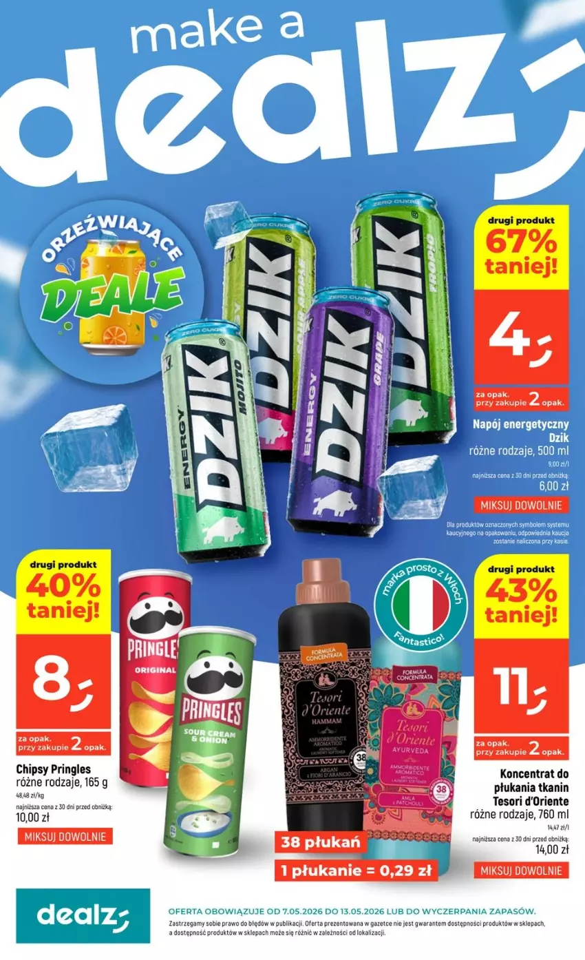 Gazetka promocyjna Dealz - NOWA GAZETKA - ważna 07.05 do 13.05.2026 - strona 1 - produkty: Chipsy, Fa, Pringles