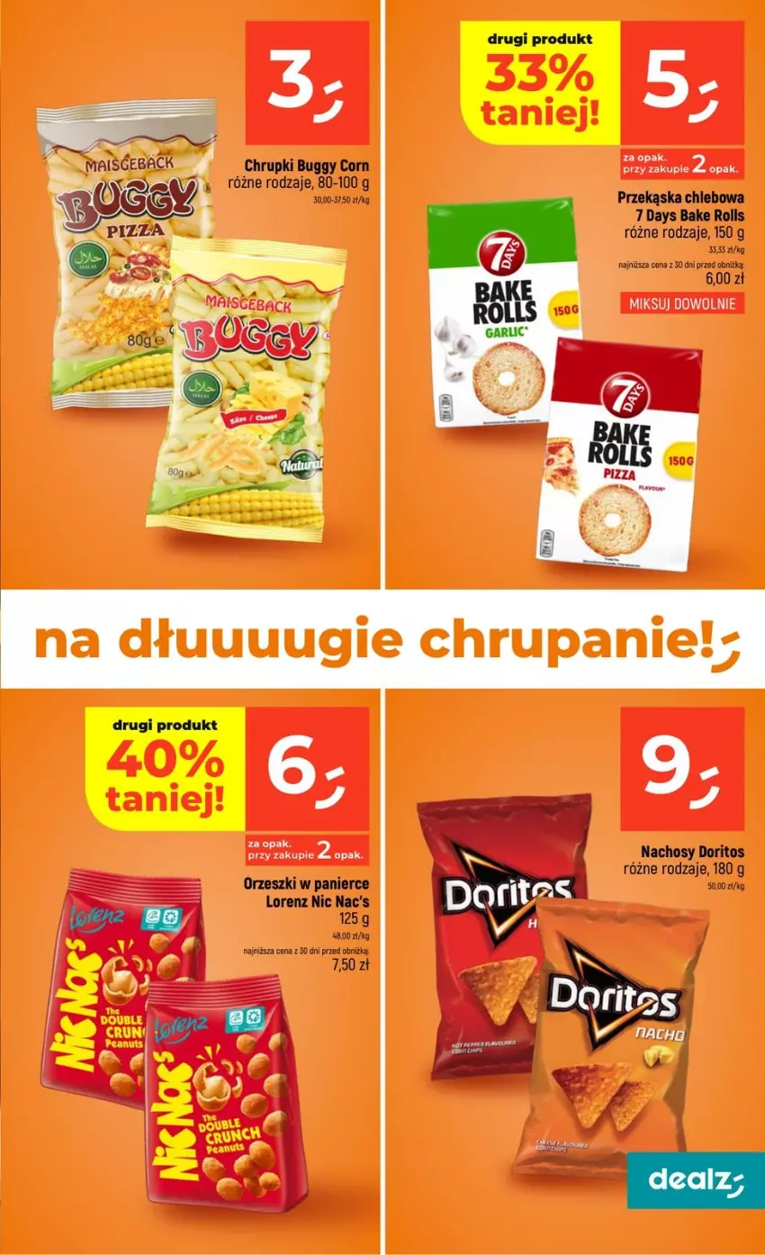 Gazetka promocyjna Dealz - NOWA GAZETKA - ważna 07.05 do 13.05.2026 - strona 17 - produkty: 7 Days, Bake Rolls, Chleb, Chrupki, Lorenz, Orzeszki