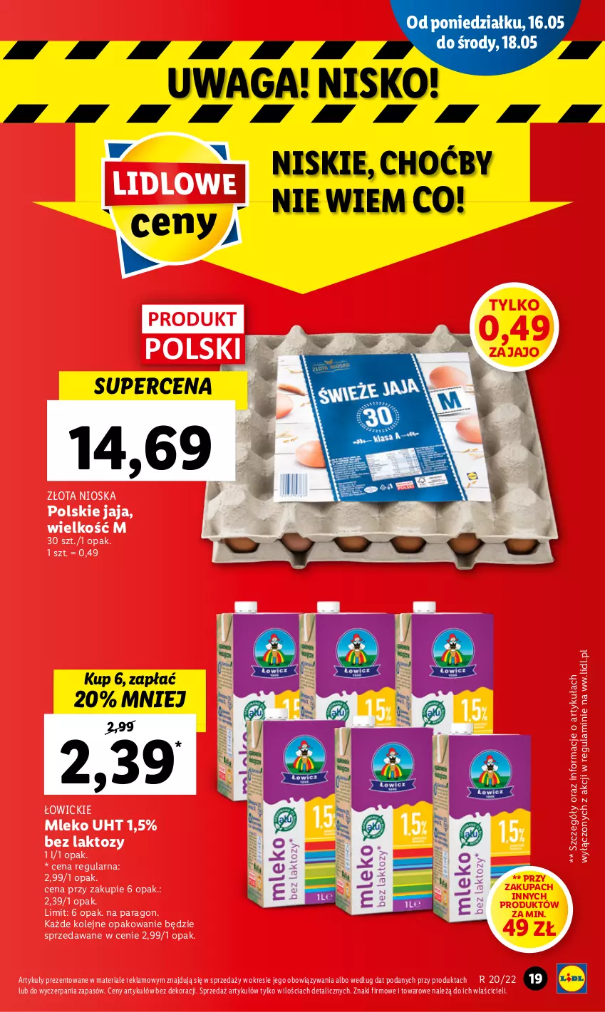 Gazetka promocyjna Lidl - GAZETKA - ważna 16.05 do 18.05.2022 - strona 19 - produkty: Jaja, Mleko, Olej, Waga