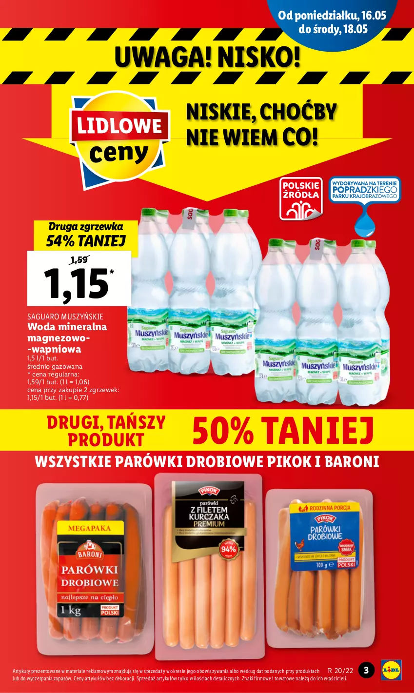 Gazetka promocyjna Lidl - GAZETKA - ważna 16.05 do 18.05.2022 - strona 3 - produkty: Magnez, Mus, Parówki, PIKOK, Waga, Woda, Woda mineralna