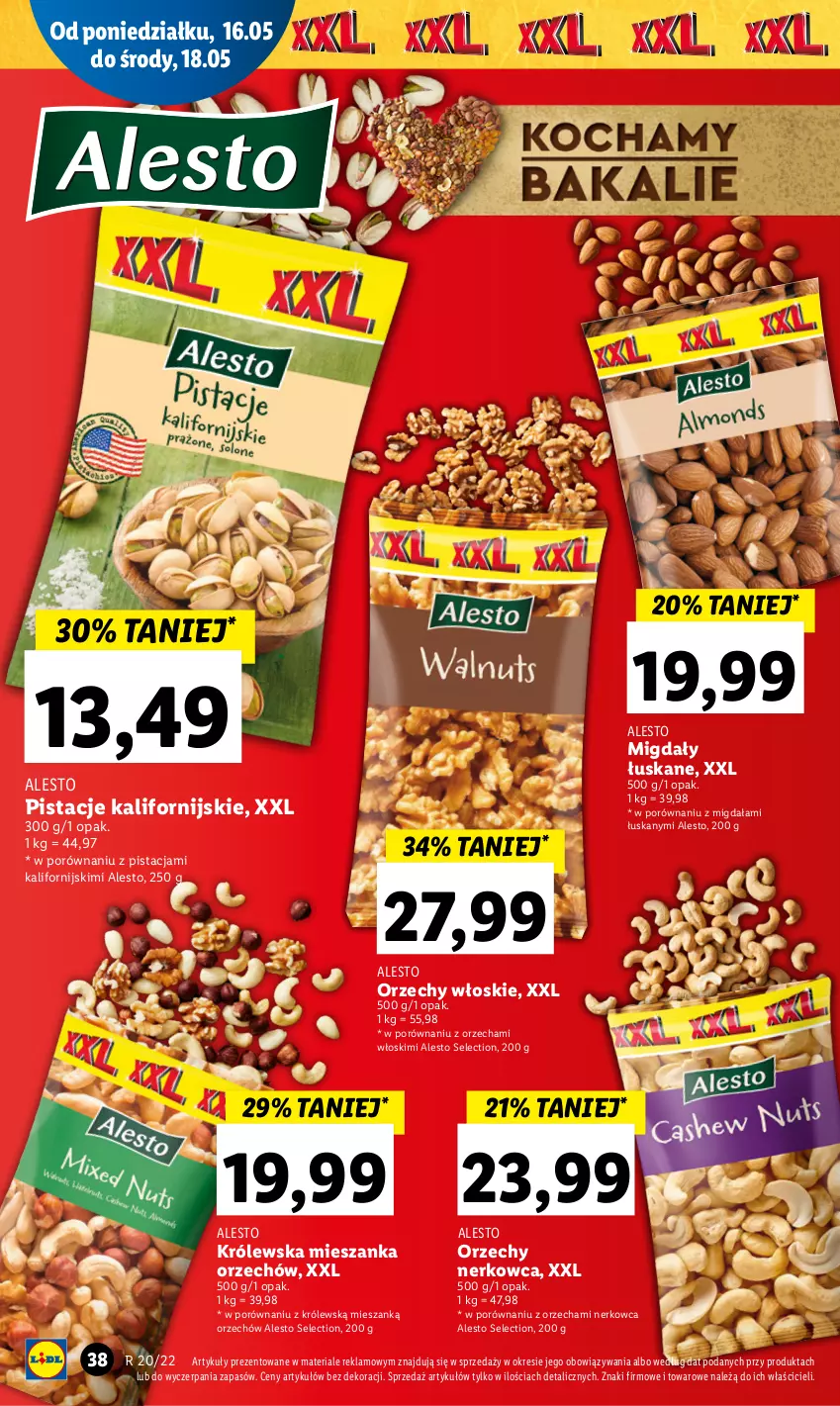 Gazetka promocyjna Lidl - GAZETKA - ważna 16.05 do 18.05.2022 - strona 38 - produkty: Migdały, Migdały łuskane, Orzechy włoskie, Pistacje, Por