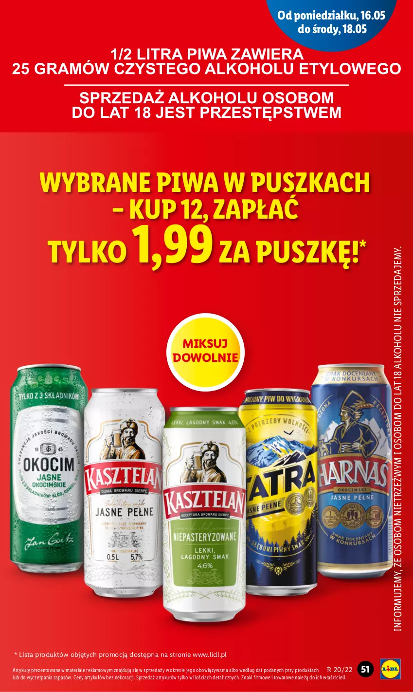 Gazetka promocyjna Lidl - GAZETKA - ważna 16.05 do 18.05.2022 - strona 51 - produkty: Piwa