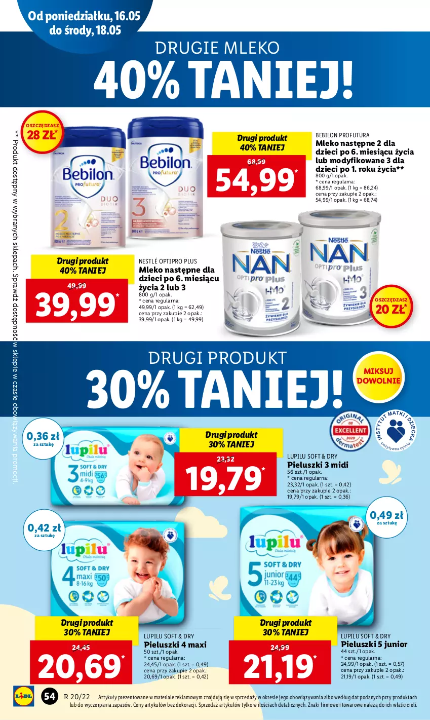 Gazetka promocyjna Lidl - GAZETKA - ważna 16.05 do 18.05.2022 - strona 54 - produkty: BEBILON, Dzieci, Mleko, Nestlé, O nas