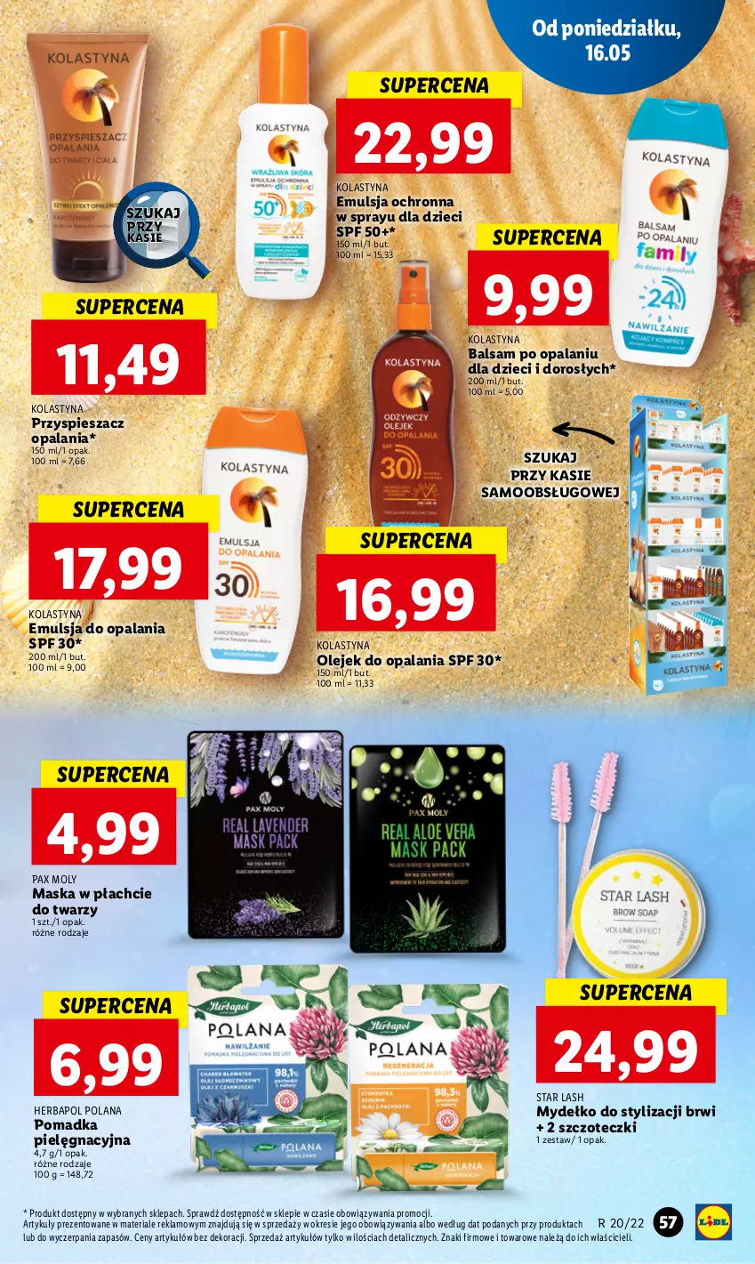 Gazetka promocyjna Lidl - GAZETKA - ważna 16.05 do 18.05.2022 - strona 57 - produkty: Dzieci, Emulsja, Herbapol, LANA, Maska, Maska w płachcie, Olej, Pax