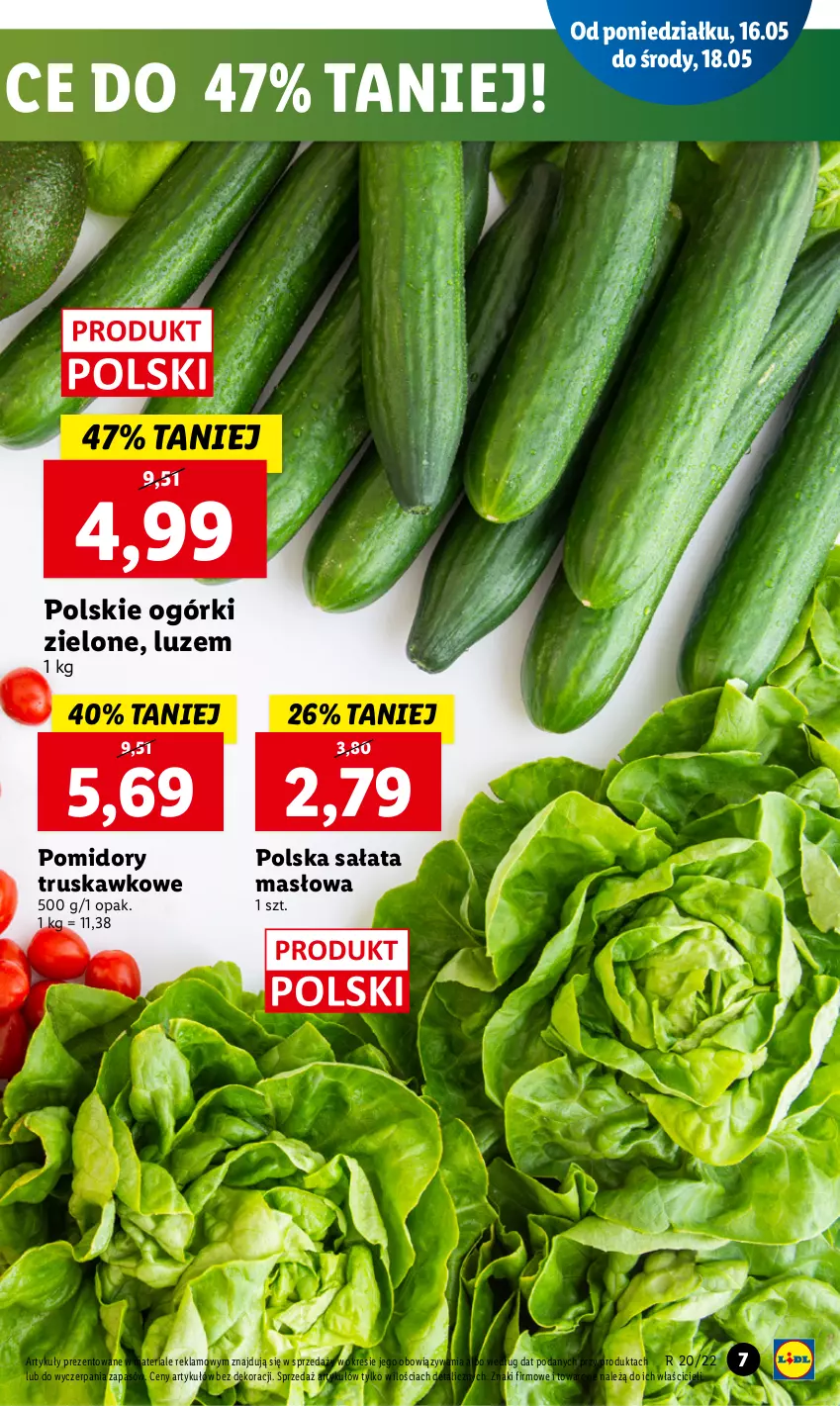 Gazetka promocyjna Lidl - GAZETKA - ważna 16.05 do 18.05.2022 - strona 7 - produkty: Masło, Pomidory, Sałat, Sałata masłowa