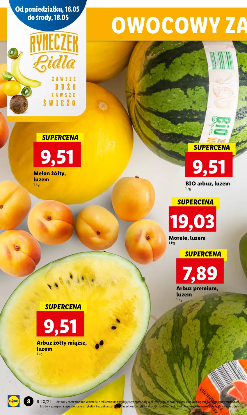 Gazetka promocyjna Lidl - GAZETKA - ważna 16.05 do 18.05.2022 - strona 8 - produkty: Arbuz, Melon