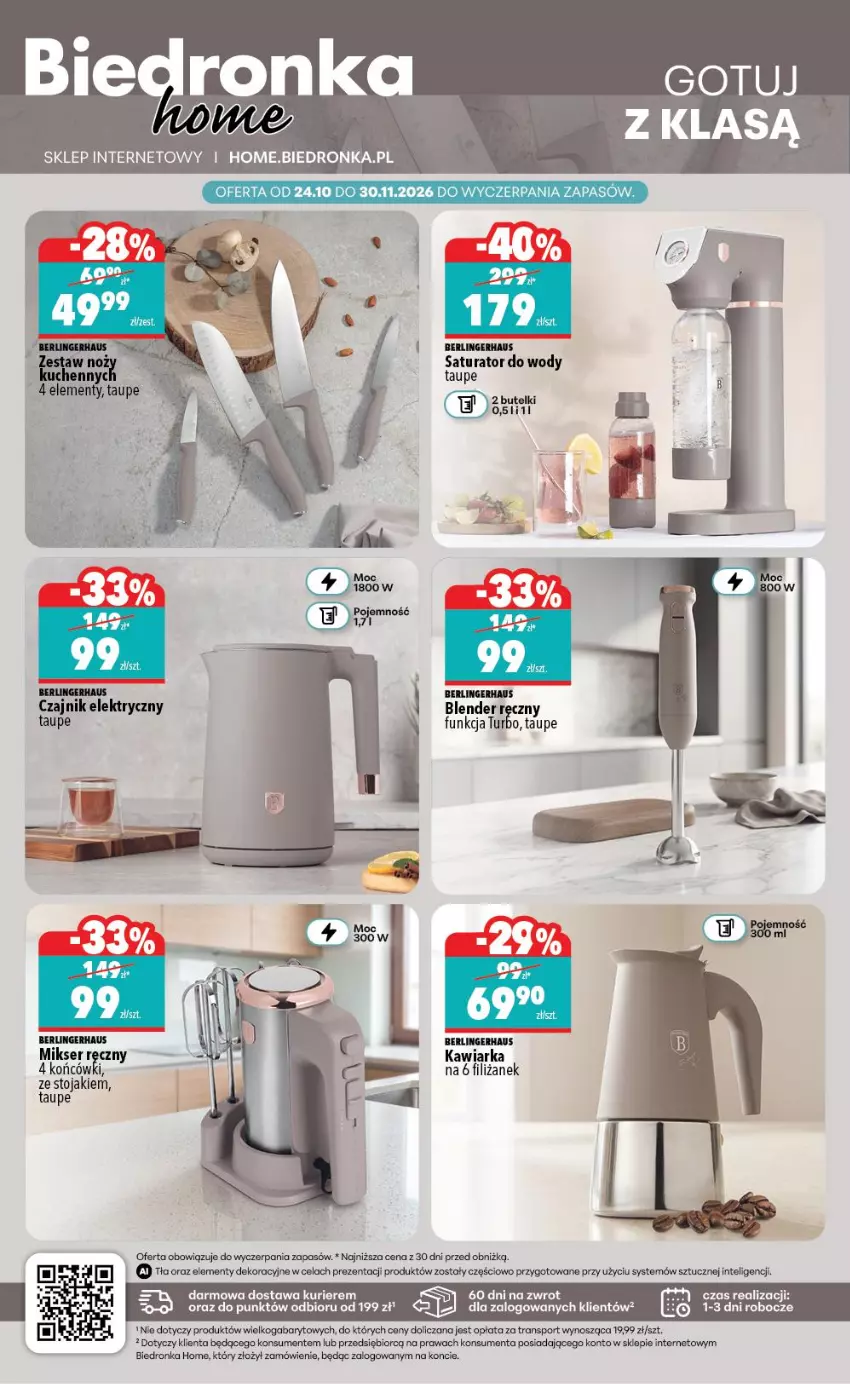 Gazetka promocyjna Biedronka - Biedronka Home - ważna 24.10 do 31.10.2026 - strona 2 - produkty: Blender, Blender ręczny, Czajnik, Czajnik elektryczny, Intel, Kawiarka, Mikser, Mikser ręczny, Por, Ser, Sport, Stojak, Tran