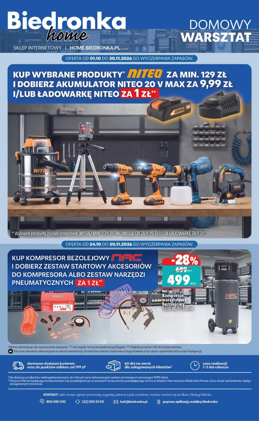 Gazetka promocyjna Biedronka - Biedronka Home - ważna 24.10 do 31.10.2026 - strona 6 - produkty: Akumulator, Intel, Kompresor, Mobil, Olej, Por, Sport, Tran, Zestaw narzędzi