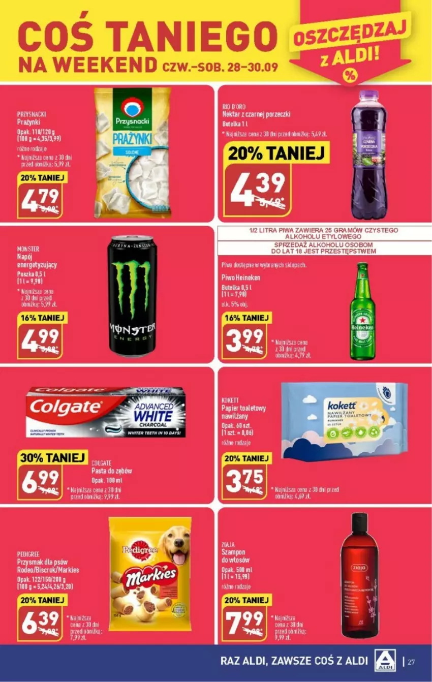 Gazetka promocyjna Aldi - ważna 25.09 do 30.09.2023 - strona 20 - produkty: Gra, Heineken, Napój, Papier, Papier toaletowy, Piwa, Piwo, Przysnacki, Ser