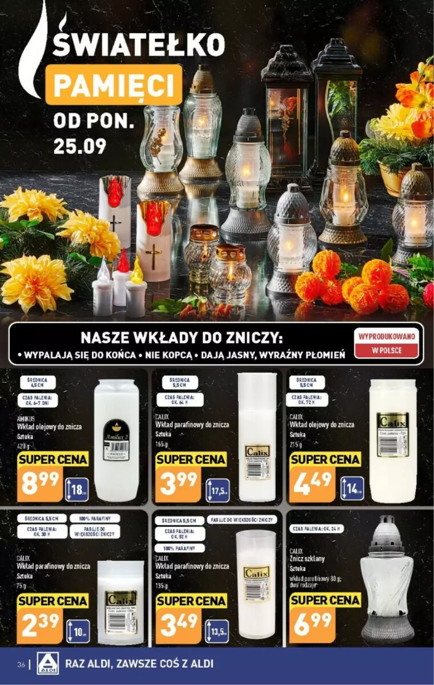 Gazetka promocyjna Aldi - ważna 25.09 do 30.09.2023 - strona 30 - produkty: Olej, Wkład olejowy, Znicz