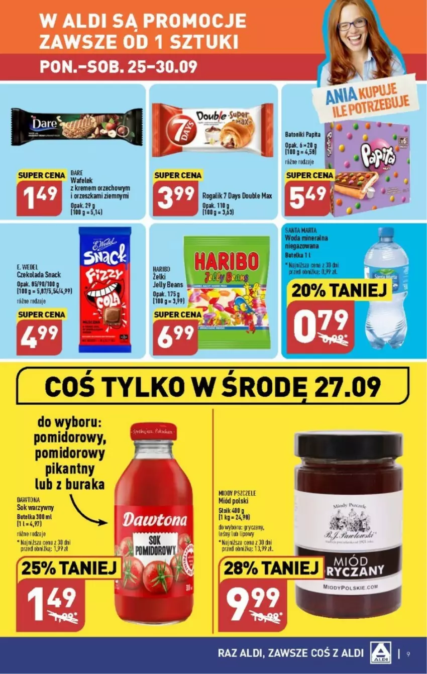 Gazetka promocyjna Aldi - ważna 25.09 do 30.09.2023 - strona 39 - produkty: 7 Days, Czekolada, Dawtona, Fa, Miód, Rogal, Sok