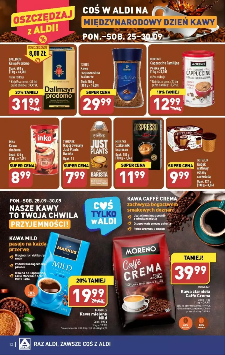 Gazetka promocyjna Aldi - ważna 25.09 do 30.09.2023 - strona 4 - produkty: Cappuccino, Dallmayr, Fa, Kawa, Kawa mielona, Kawa ziarnista