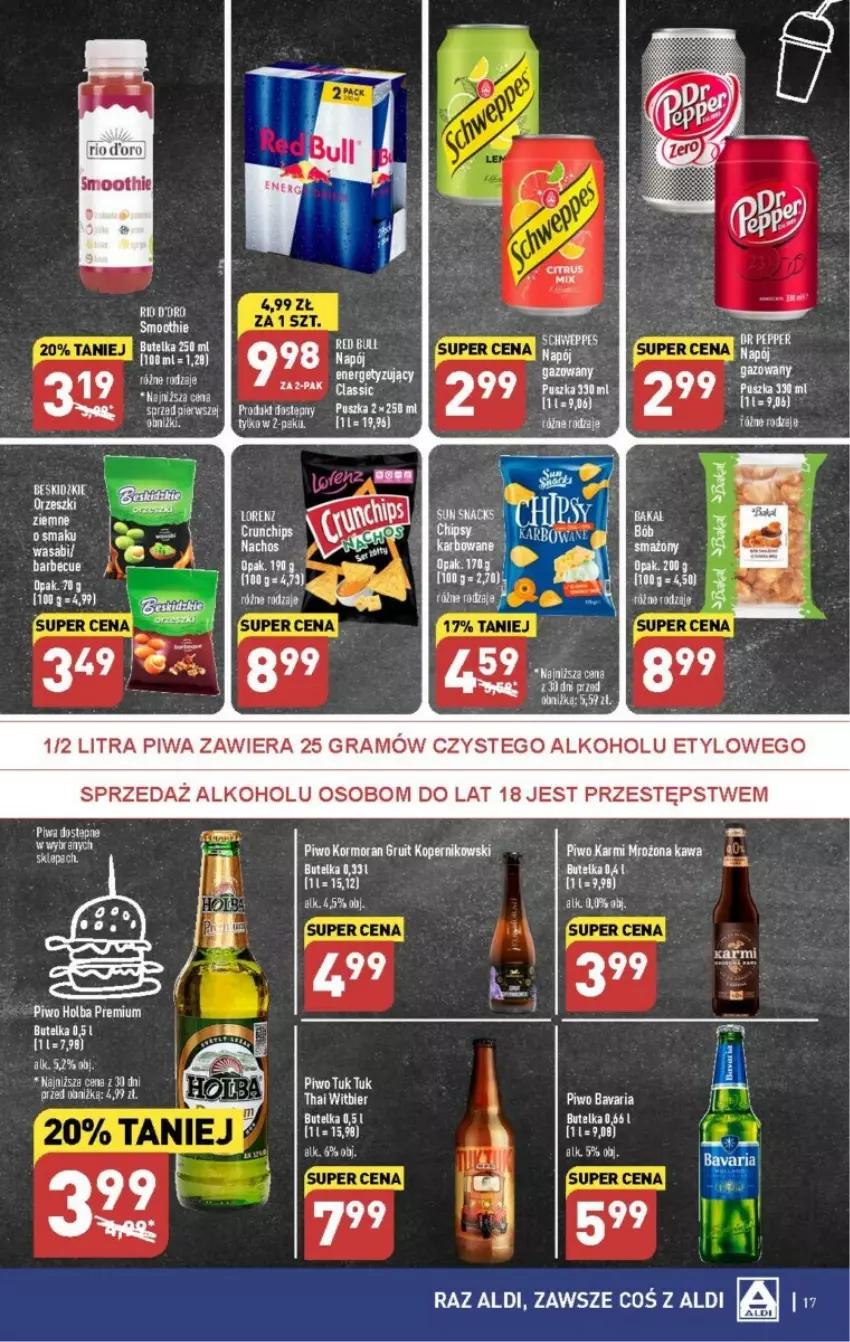 Gazetka promocyjna Aldi - ważna 25.09 do 30.09.2023 - strona 9 - produkty: Crunchips, Gra, Napój, Piwa, Piwo, Red Bull, Schweppes, Sos, Wasa