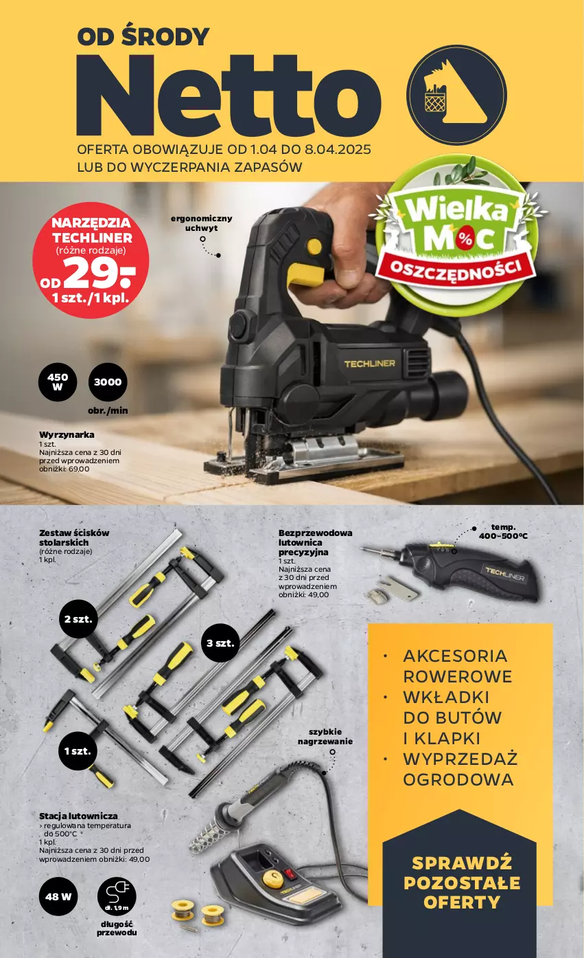 Gazetka promocyjna Netto - Od Środy - ważna 01.04 do 08.04.2026 - strona 1 - produkty: Klapki, Rower, Wkładki, Wyrzynarka