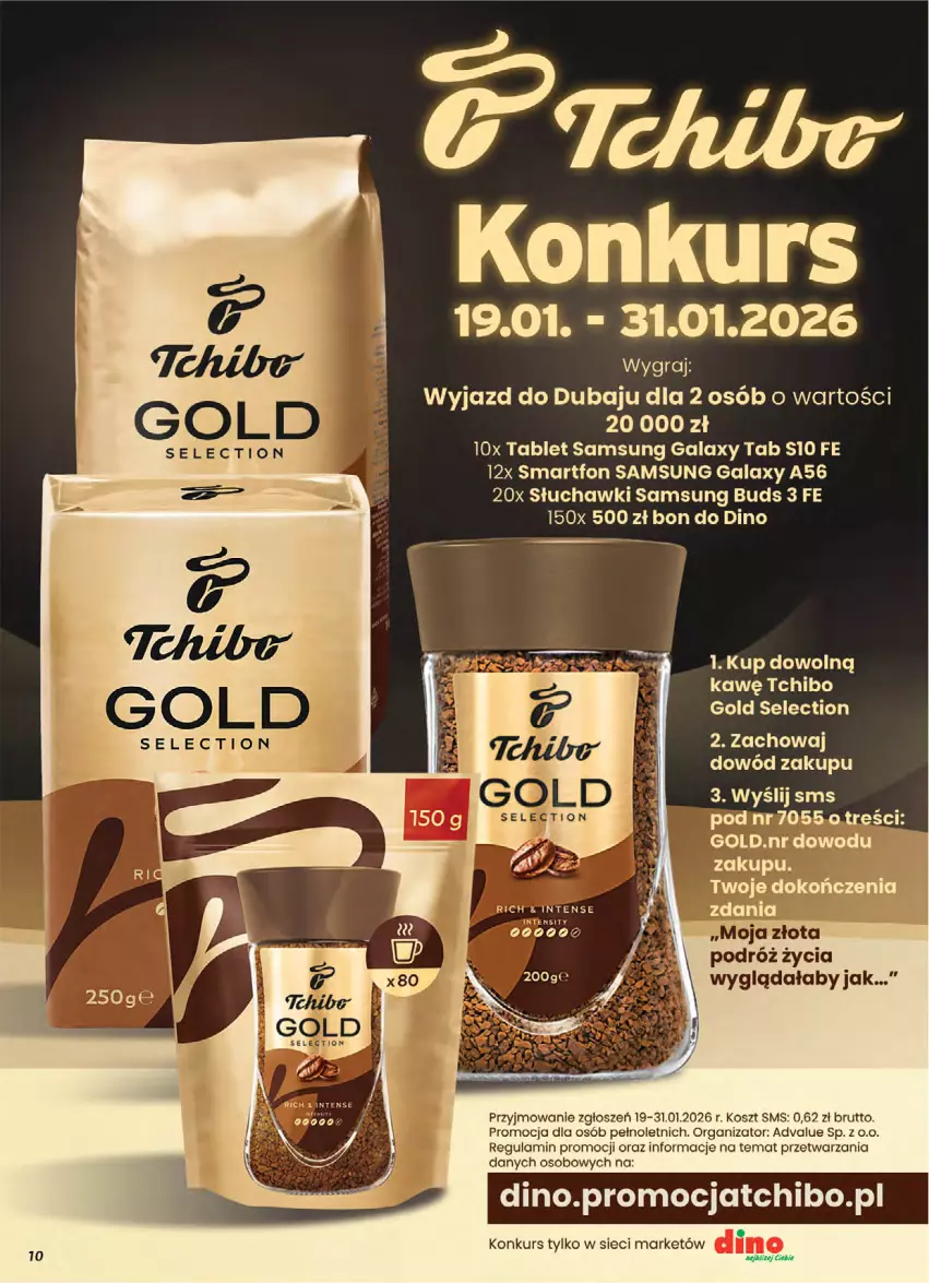 Gazetka promocyjna Dino - Gazetka 05 / 2026 - ważna 28.01 do 03.02.2026 - strona 10 - produkty: Gala, Gra, Kosz, Samsung, Słuchawki, Smartfon, Tchibo